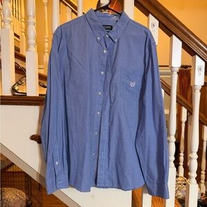 Chaps Classic Blue Casual Button-Down Shirt